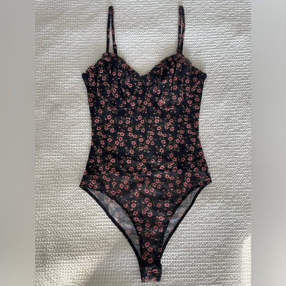 Lulus Flourish With Style Black Floral Mesh Bustier Bodysuit - XS - Picture 5 of 8